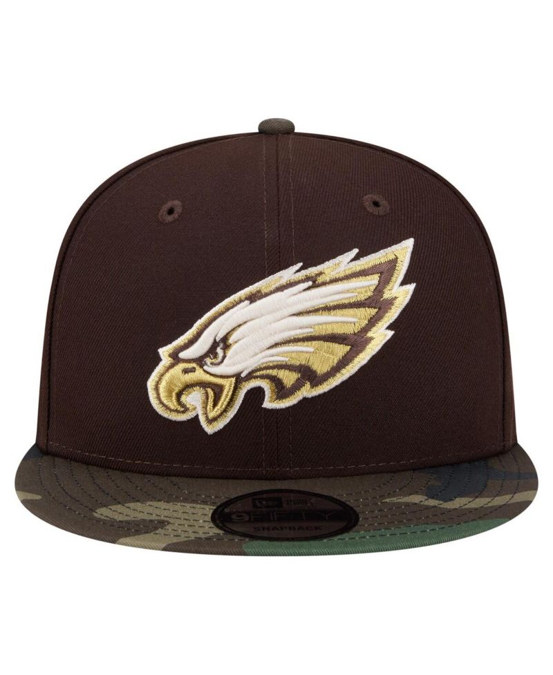 Men's Dark Brown Philadelphia Eagles Burnt Wood Camo 9FIFTY Snapback Hat