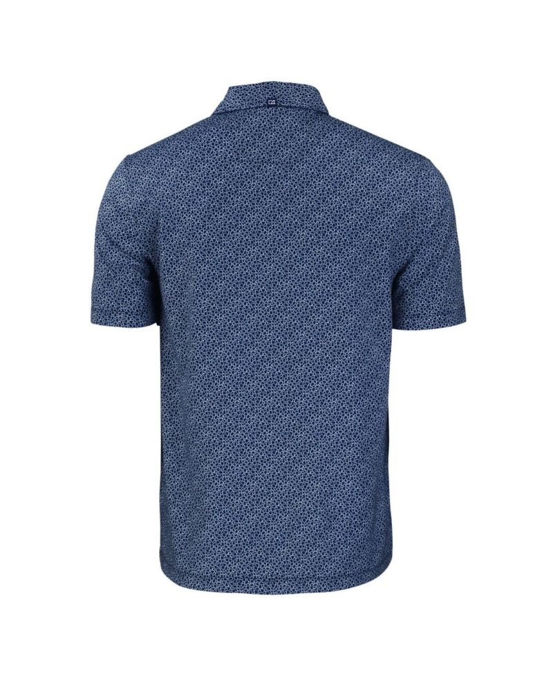 Men's Navy Milwaukee Brewers Pike Eco Pebble Print Stretch Polo Shirt