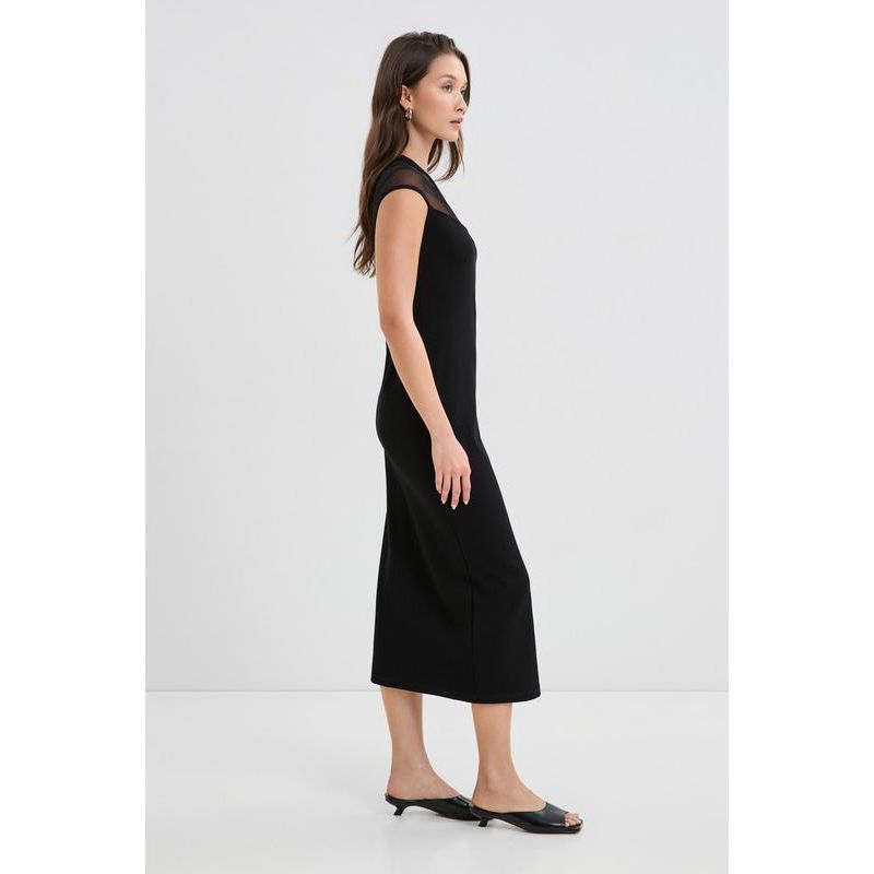 Women's Kiran Fitted One-Shoulder Mesh Asymmetric Midi Dress