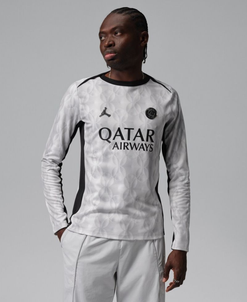 Men's Black Paris Saint-Germain Long Sleeve Pre-Match Dri-FIT Top