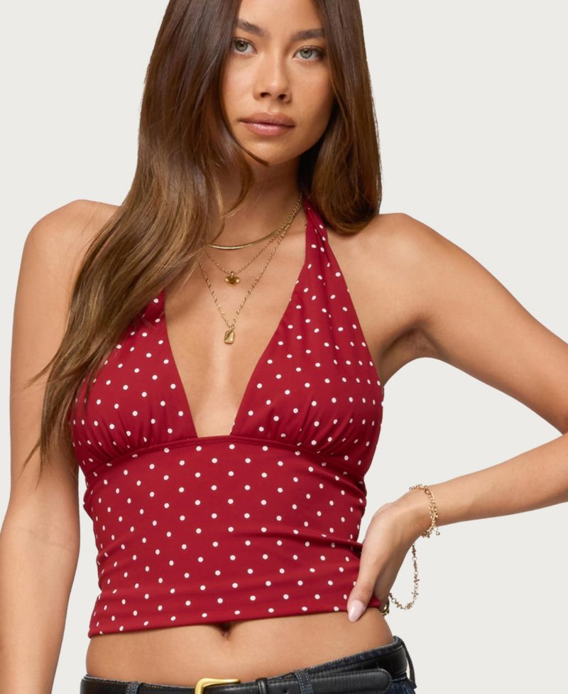 Women's Blaire Polka Dot Halter Top