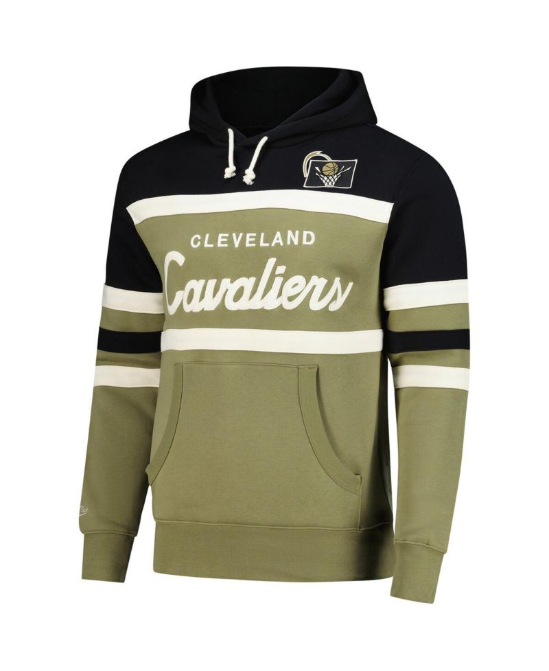 Men's Olive/Black Cleveland Cavaliers Double Clutch Head Coach Hoodie