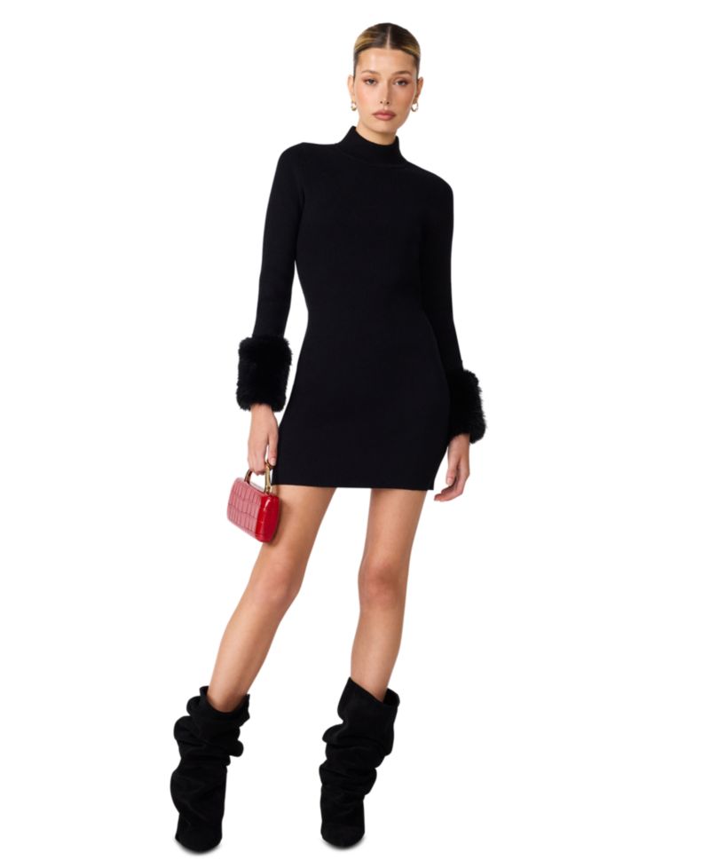 Riello Long-Sleeve Mock Neck Mini Dress