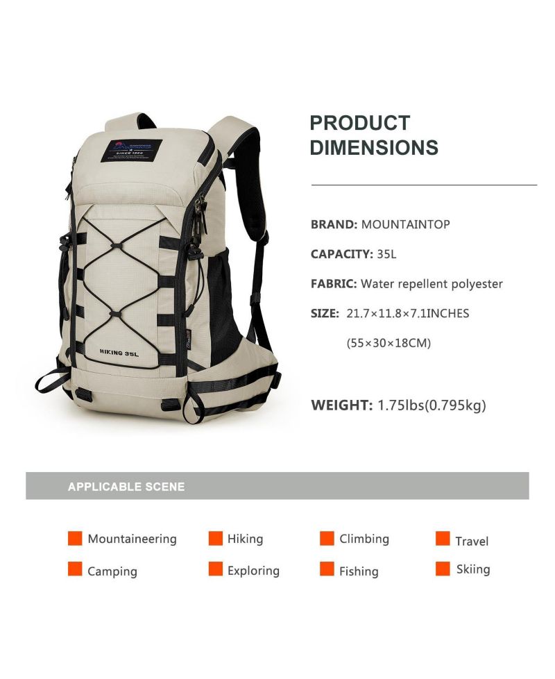 35 Liter Hiking Backpack Lightweight Outdoor Travel Camping Daypack with Rain Cover for Men and Women