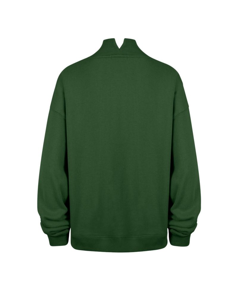 47 Brand Women's Green Green Bay Packers Oversized Vantage Mock Neck Sweatshirt
