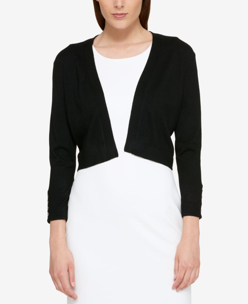 Women's Button Sleeve 3/4 Sleeve Cardigan