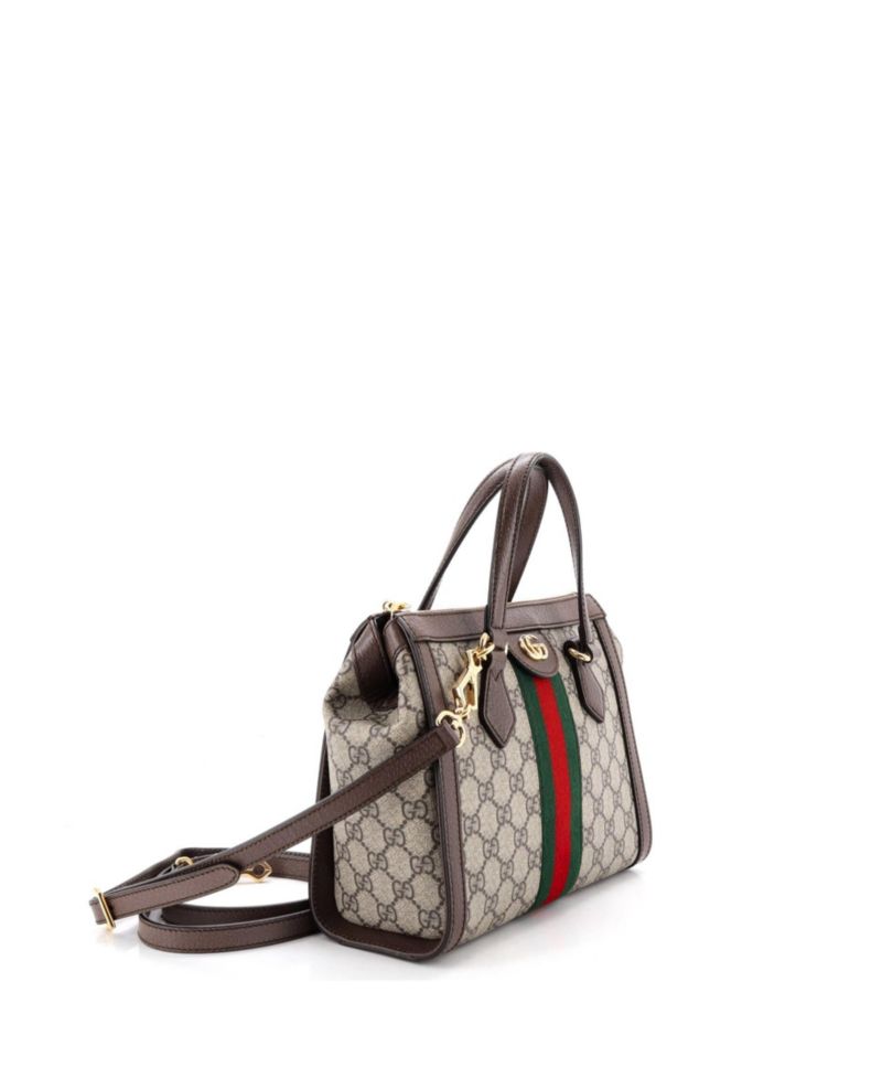 Small Ophidia Top Handle Tote GG Coated Canvas