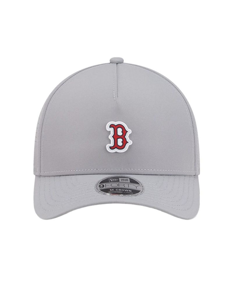 Men's Gray Boston Red Sox Micro Logo 9FORTY M-Crown A-Frame Adjustable Hat