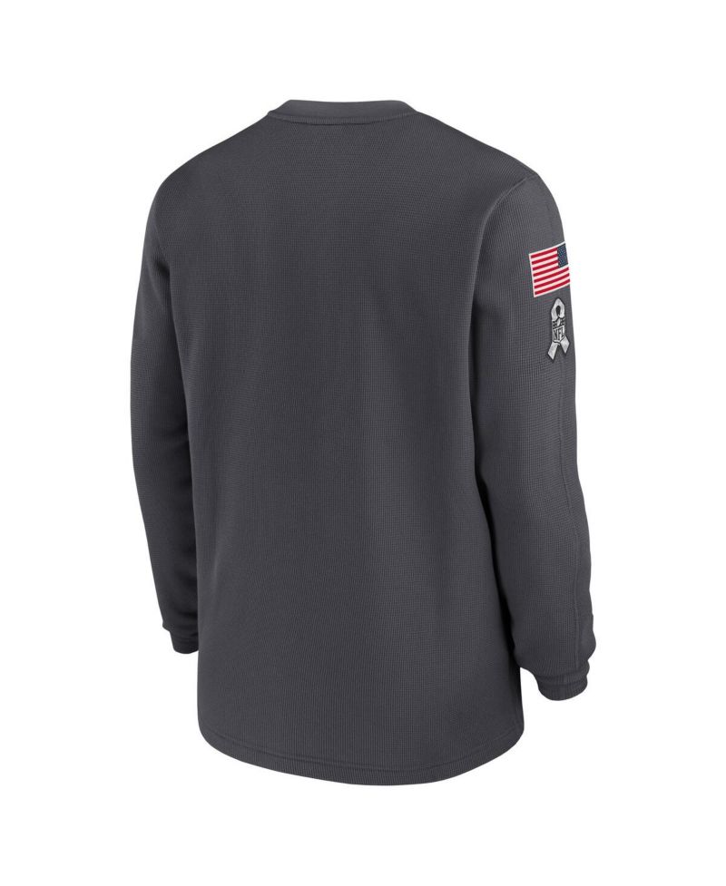 Men's Anthracite Dallas Cowboys 2024 Salute to Service Long Sleeve T-Shirt