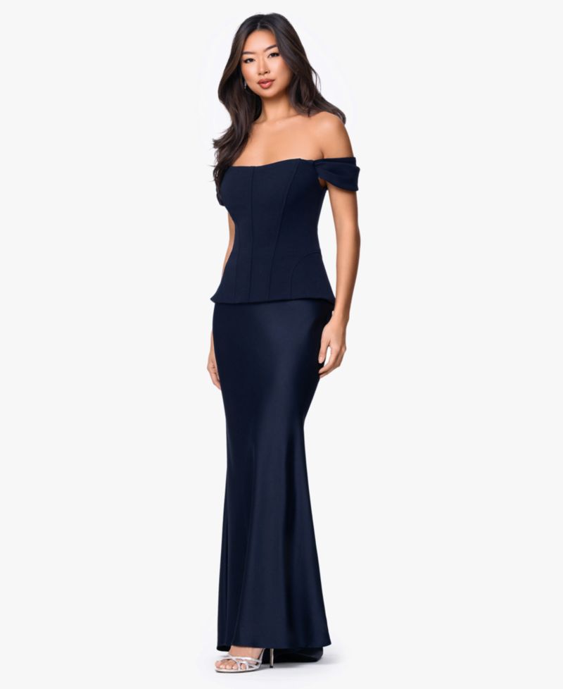 Women's Long Off-The-Shoulder Corset Dress