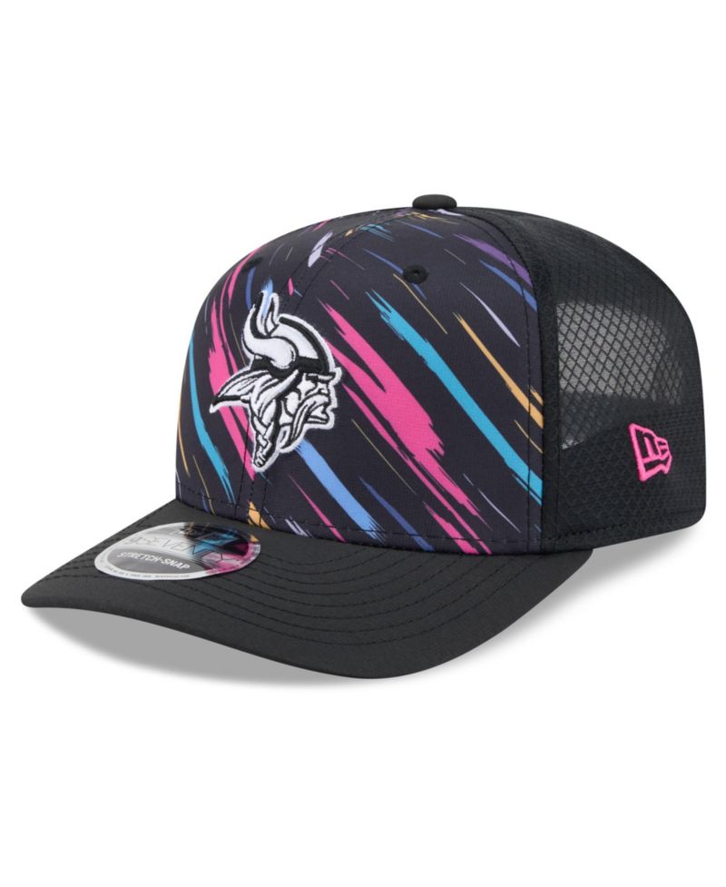 Men's Black Minnesota Vikings 2026 NFL Cruical Catch 9SEVENTY Adjustable Trucker Hat