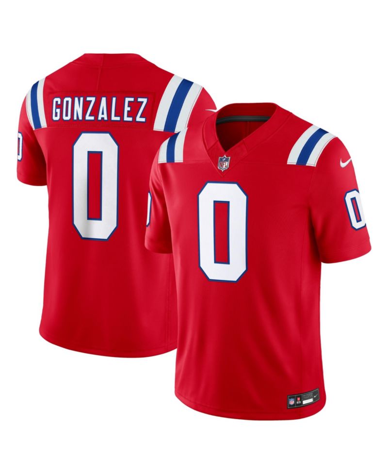 Men's Christian Gonzalez Red New England Patriots Alternate Vapor F.U.S.E. Stitched Limited Jersey