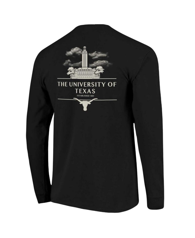 Men's Black Texas Longhorns Comfort Colors Campus Nights Long Sleeve T-Shirt
