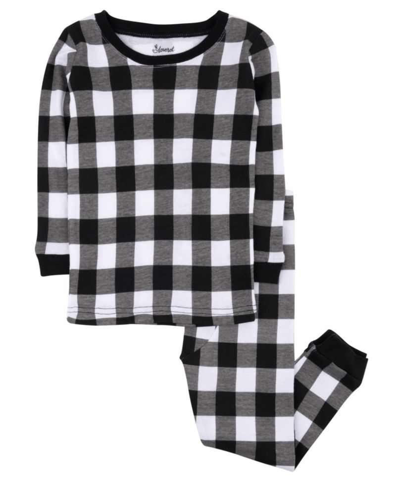 Baby Two Piece Cotton Plaid Holiday Pajamas