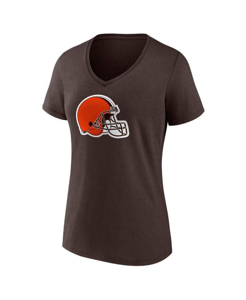 Women's Deshaun Watson Brown Cleveland Browns Player Icon Name and Number V-Neck T-shirt