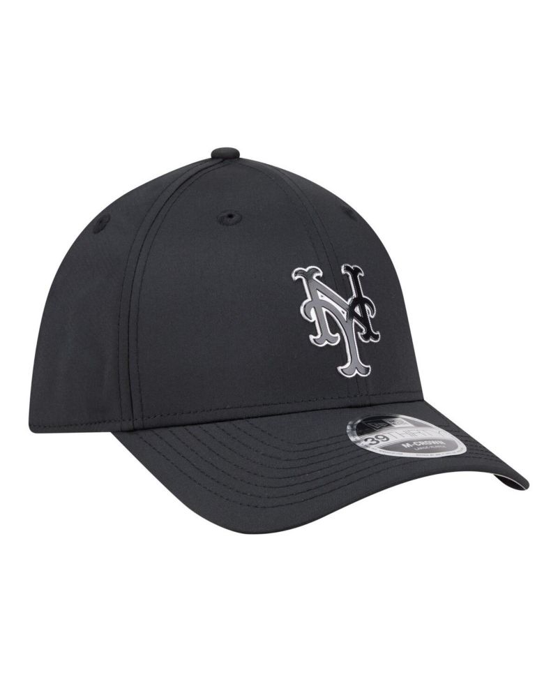 Men's Black New York Mets Metallic 39THIRTY M-Crown Flex Hat