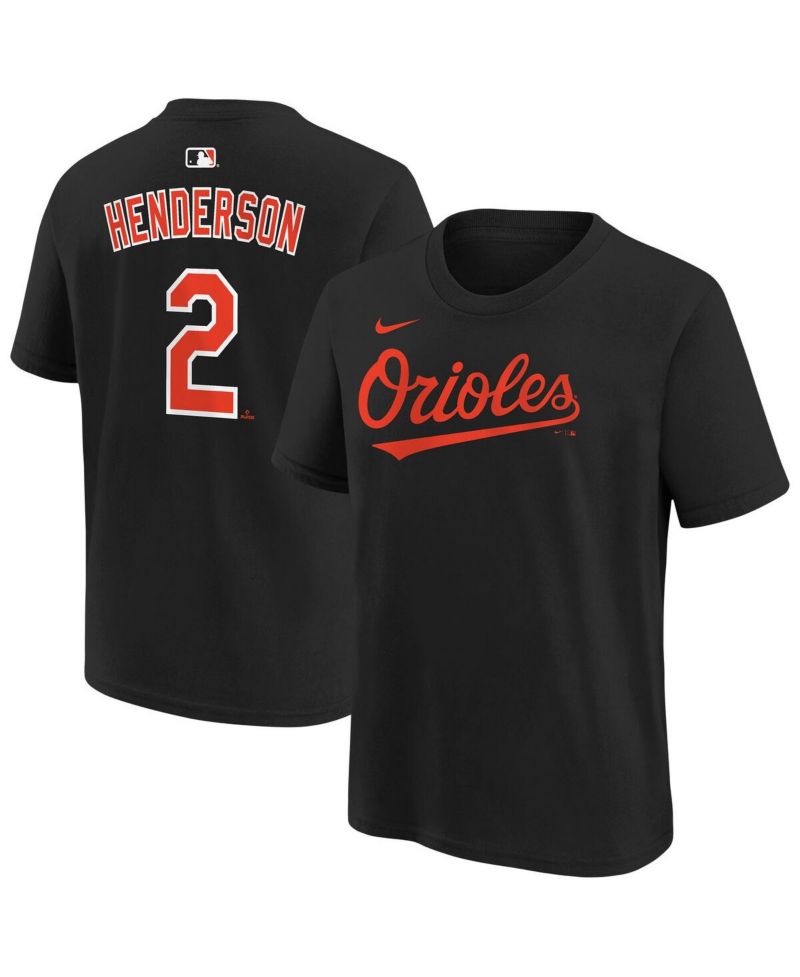 Big Boys and Girls Gunnar Henderson Black Baltimore Orioles Name & Number T-Shirt