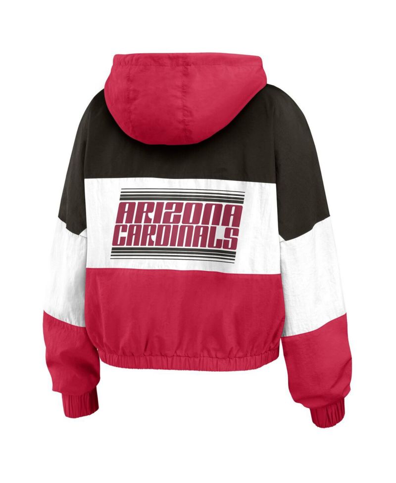 Women's Cardinal Arizona Cardinals Color Block Full-Zip Windbreaker Jacket