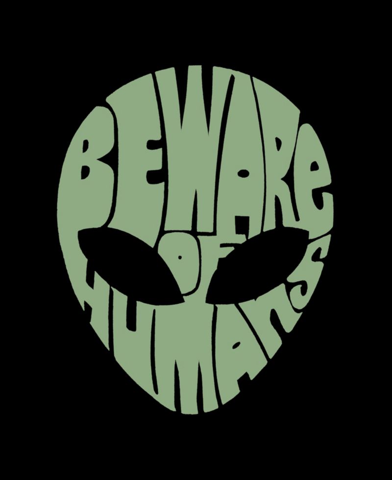 Men's Beware of Humans Word Art Hooded Sweatshirt