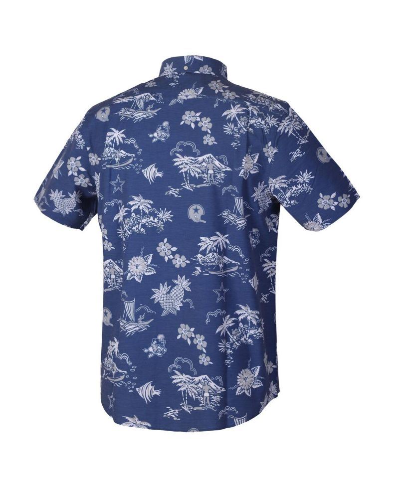 Men's Navy Dallas Cowboys Throwback Kekai Performance Button-Down Shirt