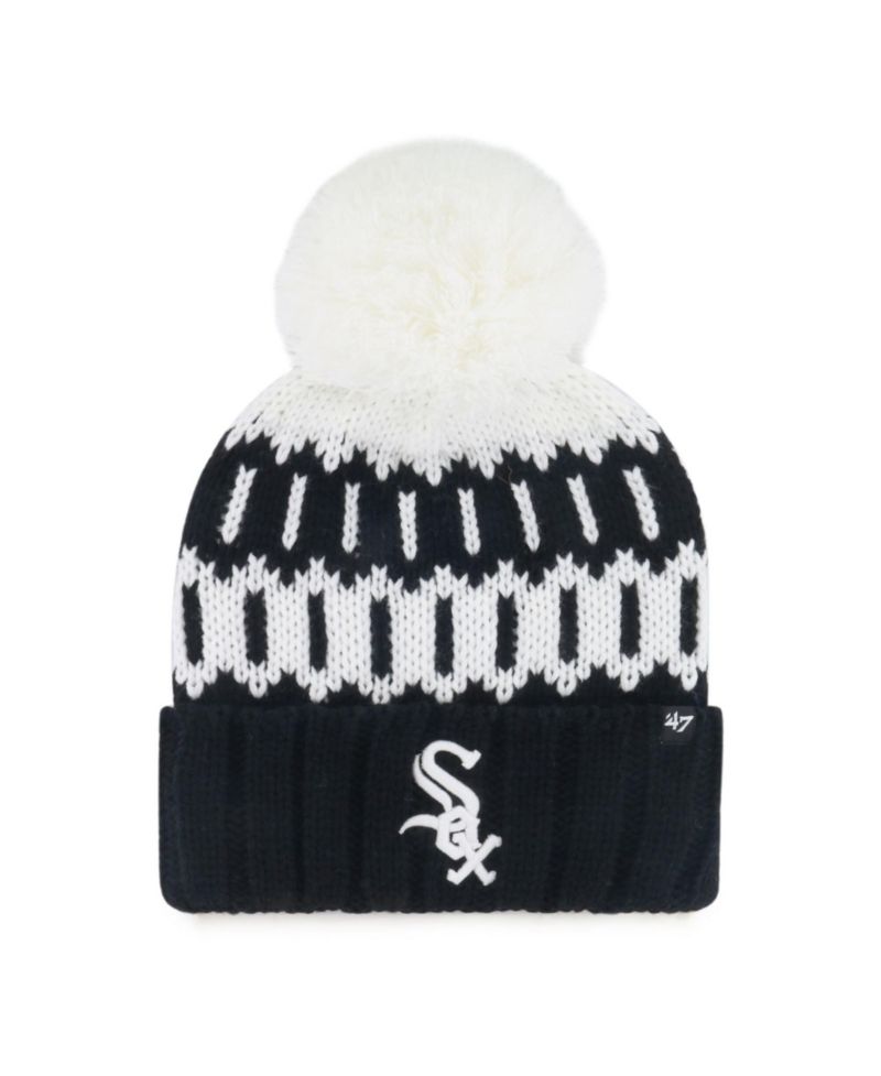 Women's Black Chicago White Sox Felicity Cuffed Knit Hat with Pom