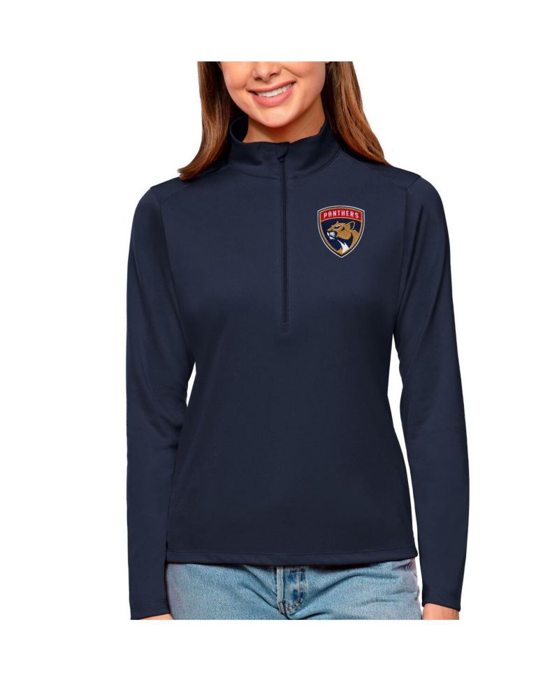Women's Navy Florida Panthers Tribute Quarter-Zip Pullover Sweatshirt