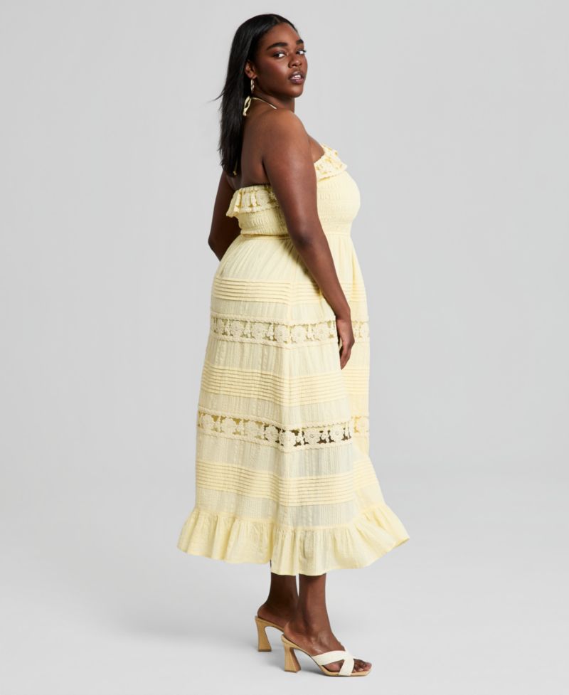 Trendy Plus Size Cotton Lace Maxi Dress