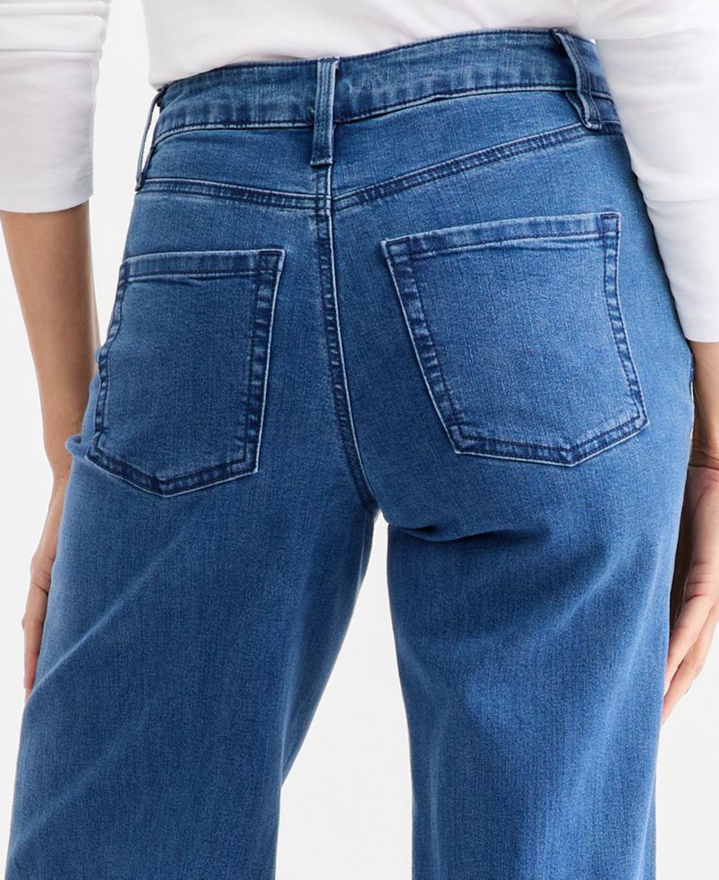 Women's Printed High-Rise Five-Pocket Wide-Leg Jeans