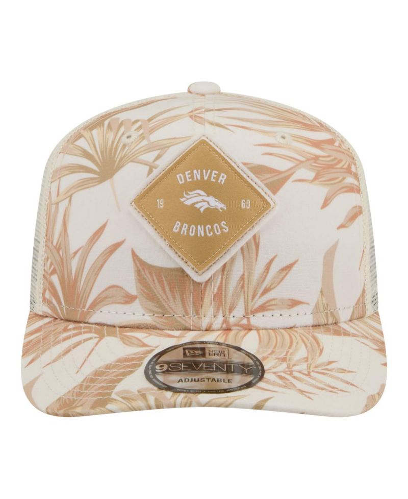 Men's Tan Denver Broncos Tonal Palm COOLERA 9SEVENTY Adjustable Trucker Hat