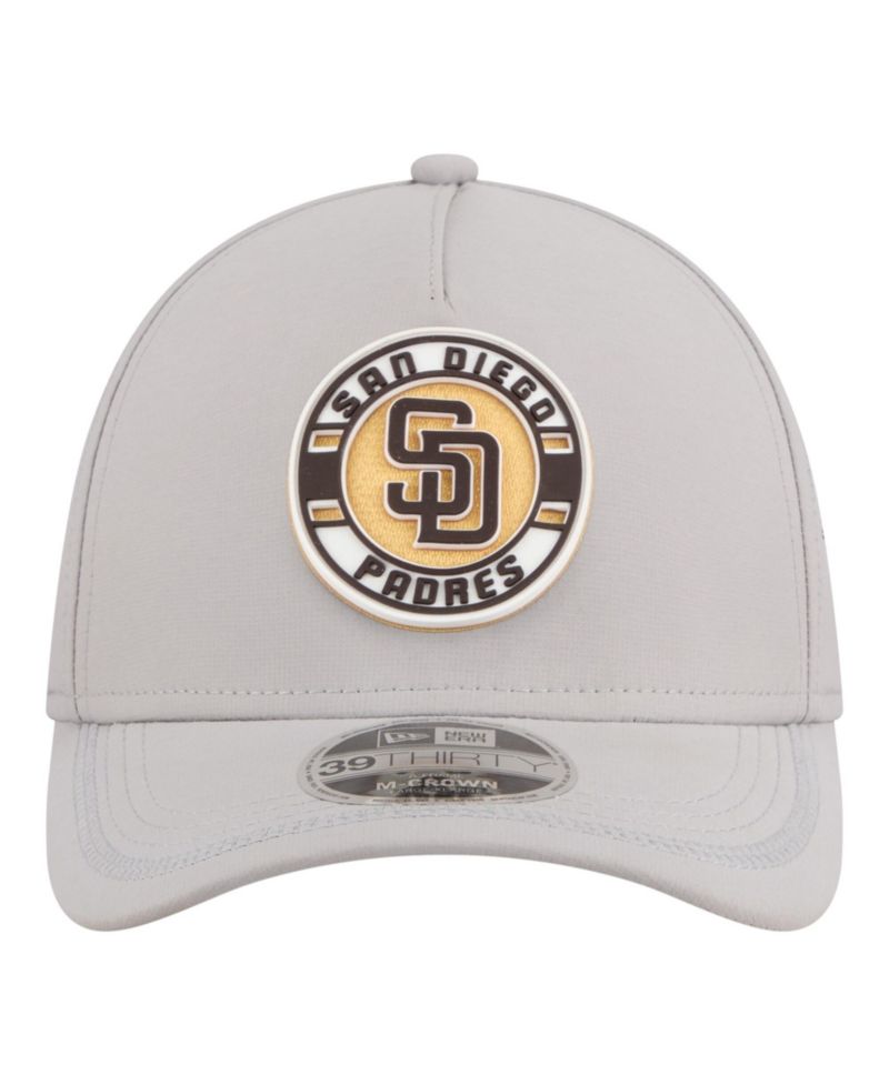 Men's Gray San Diego Padres Patch 39THIRTY A-Frame M-Crown Perforated Flex Hat