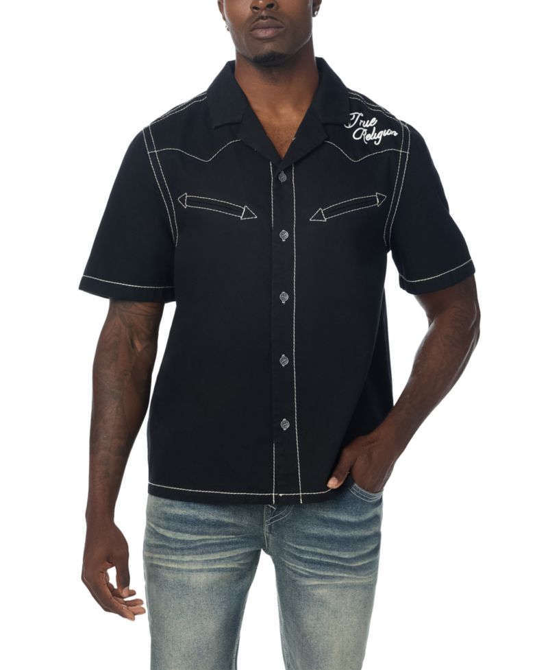 Men's Short-Sleeve Denim Western Shirt