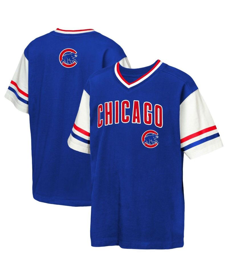 Big Boys and Girls Royal Chicago Cubs Big League Base Runner Ringer T-Shirt