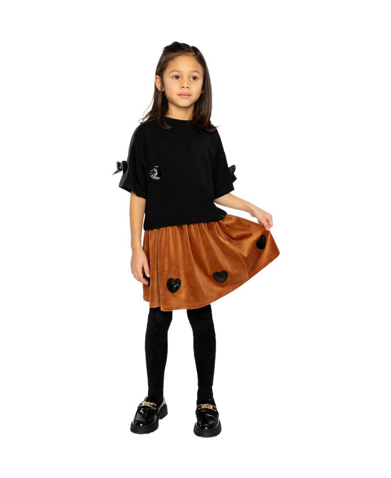 Little and Big Girl ( size 6 to 12 ) Velvet Skirt
