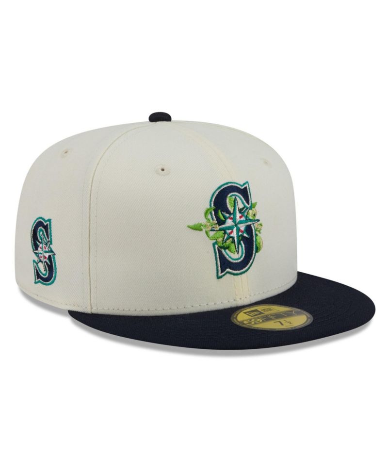 Men's White/Navy Seattle Mariners Blossom 59FIFTY Fitted Hat