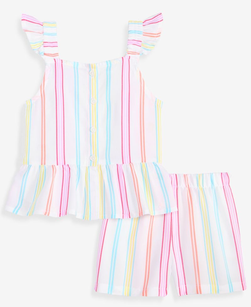 Toddler Girls' 12M-5T Striped Top & Shorts, 2-Piece Set