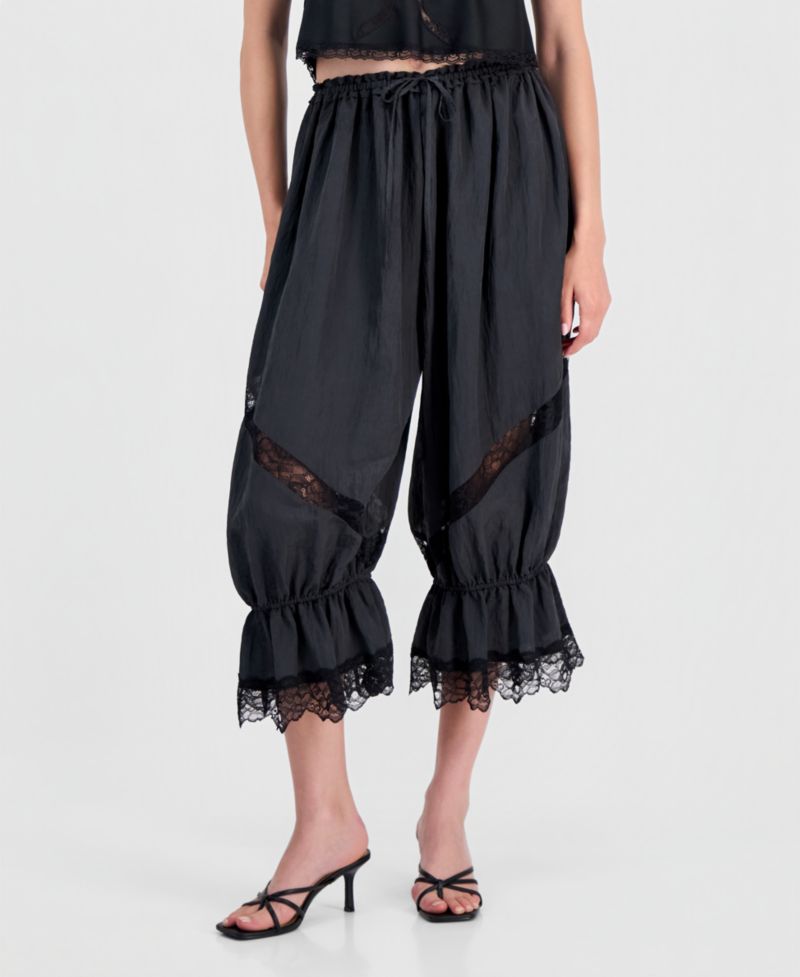Women's Lace-Trim Balloon Pants