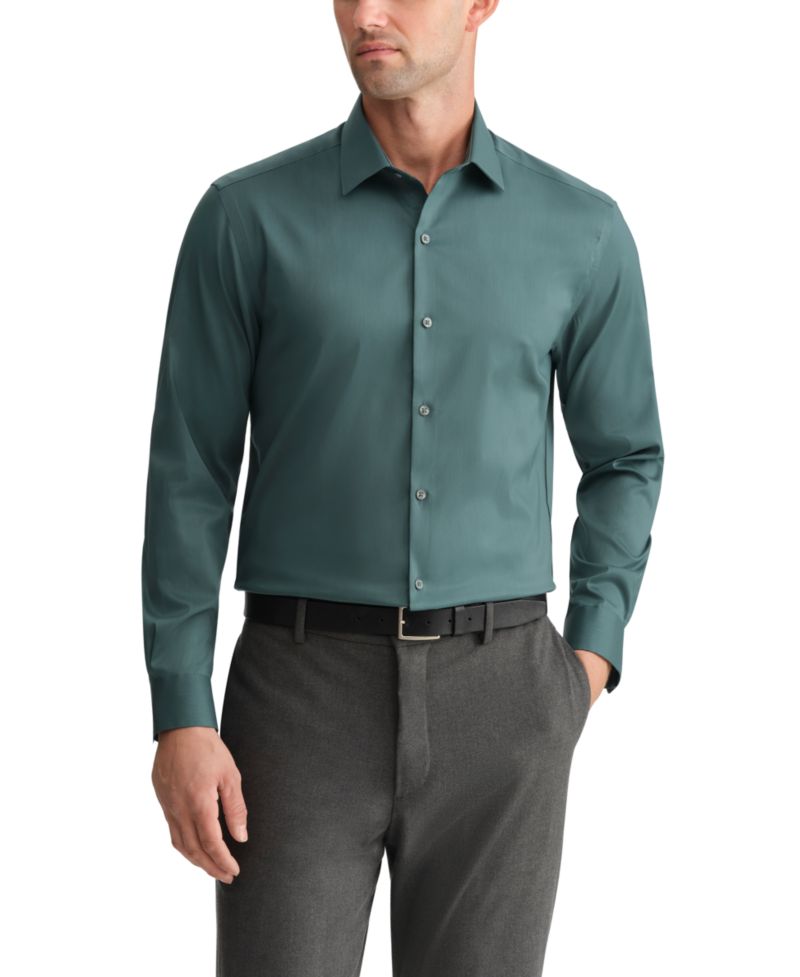 Men's Wrinkle Stretch Square Cuff Dress Shirt