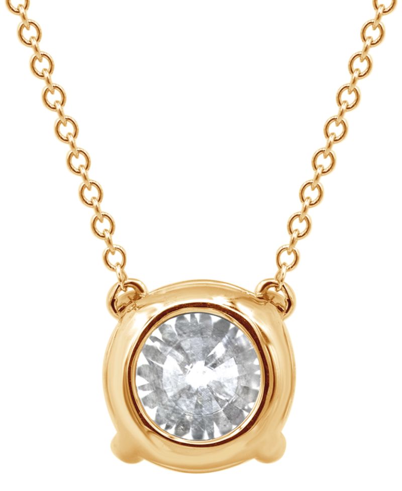 Certified Lab Grown Diamond Solitaire 18" Pendant Necklace (3 ct. t.w.) in 14k Gold