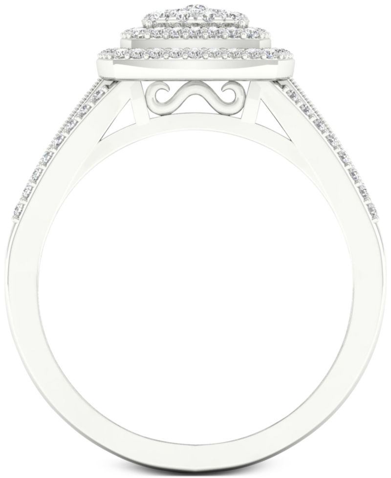 Diamond Cluster Ring (1/2 ct. t.w.) in Sterling Silver