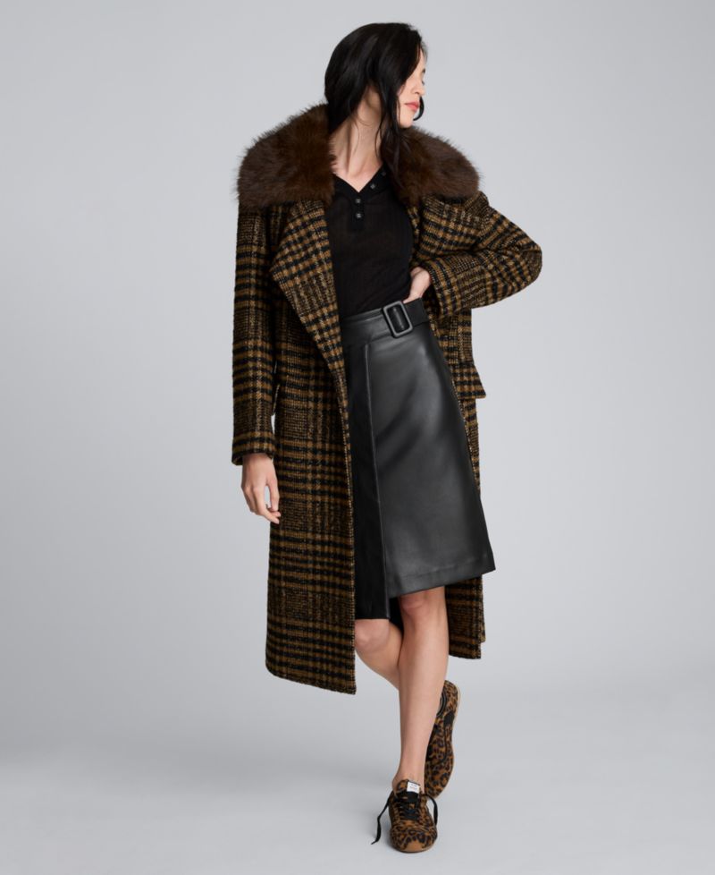 Women's Faux Leather Wrap Skirt