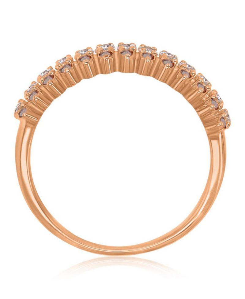 Coffee Cubic Zirconia (0.52 ct. t.w.) and Morganite (0.65 ct. t.w.) Spike Ring in 14k Rose Gold Over Sterling Silver