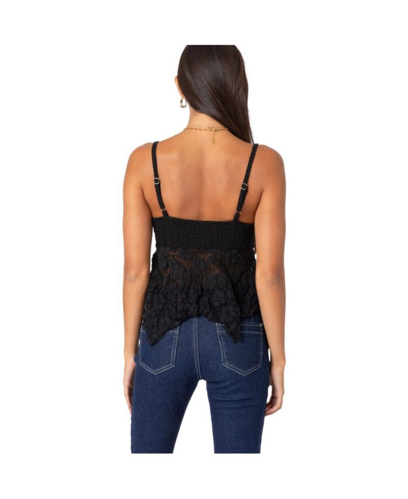 Women's Orchid Sheer Lace Top