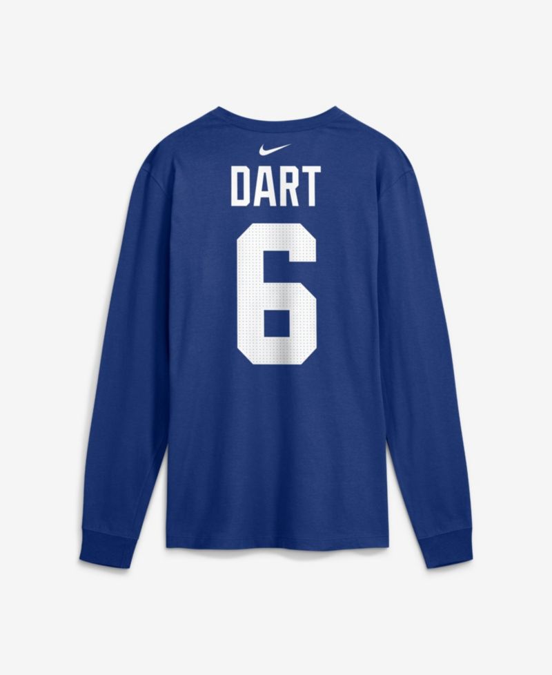 Men's New York Giants Jaxson Dart Name & Number Seamless Long-Sleeve T-Shirt