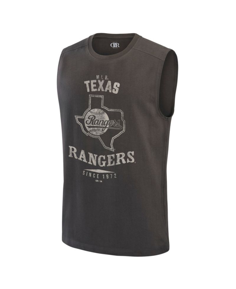Men's Charcoal Texas Rangers Muscle Tank Top