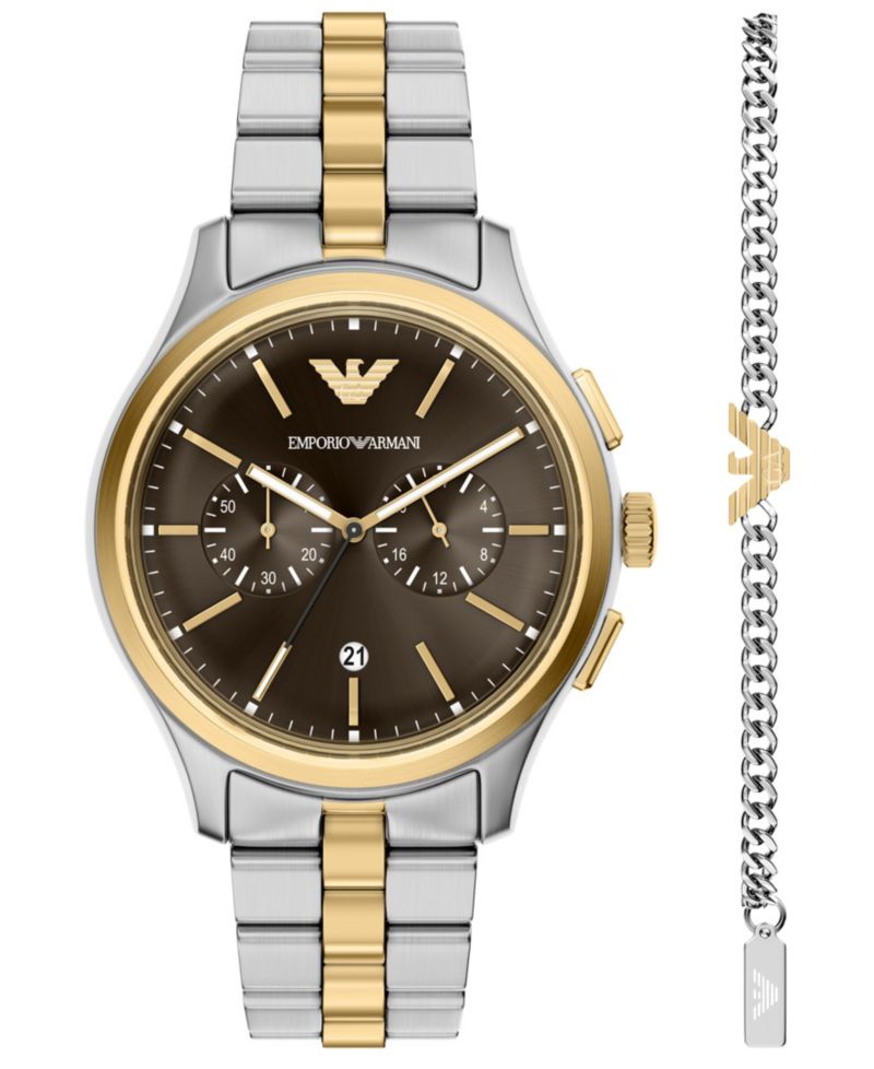 Men's Quartz Chronograph Two-Tone Stainless Steel Watch, 42mm