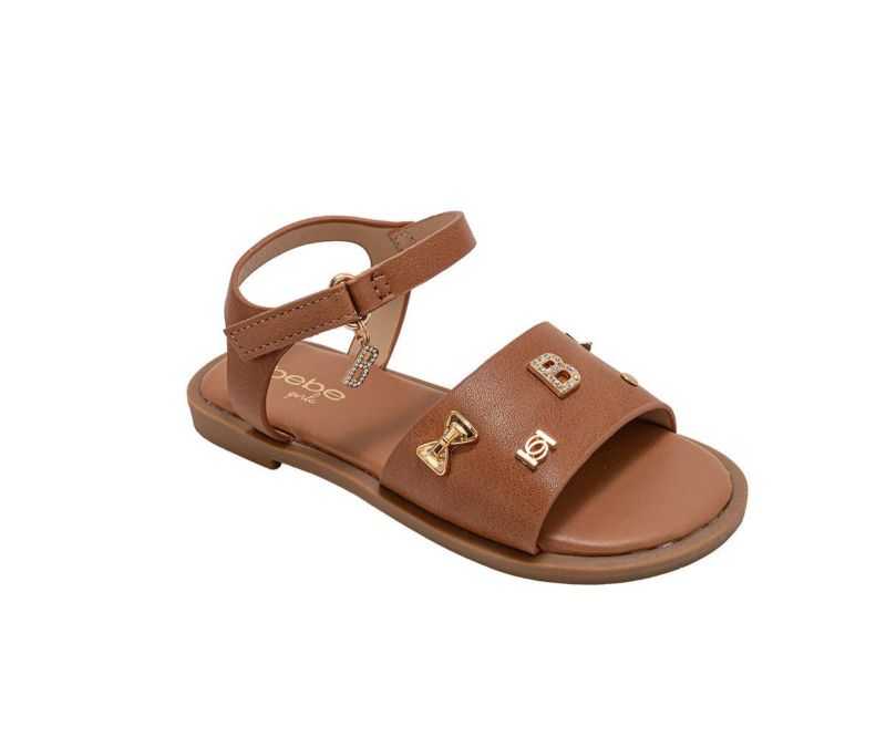 Little Girls Girl's Fashion Sandals - Dressy Shoes with Decorative Metal Charms