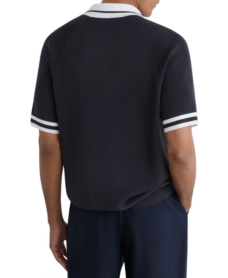 Men's Kenley Zip Through Color Block Knit Shirt