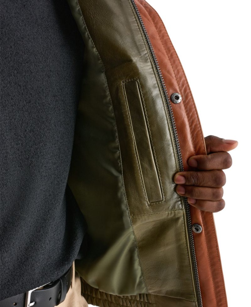 Men's Leather Double Collar Vintage Jacket