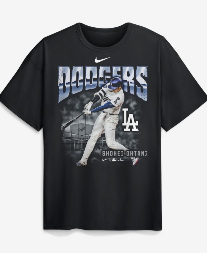 Men's Shohei Ohtani Black Los Angeles Dodgers Enlarged Player Graphic Max90 Heavyweight T-Shirt