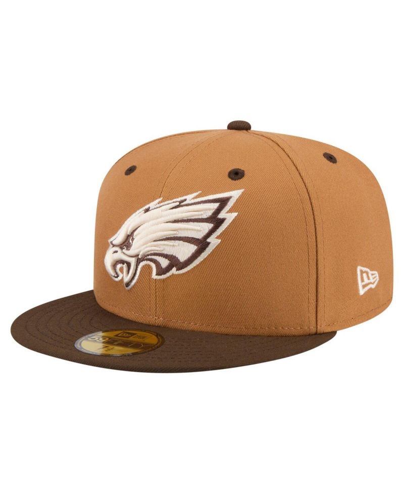 Men's Light Brown/Dark Brown Philadelphia Eagles Two-Tone Walnut 59FIFTY Fitted Hat